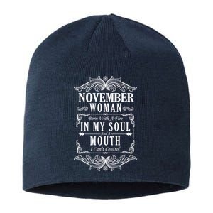 November Woman Funny Birthday Sustainable Beanie