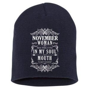 November Woman Funny Birthday Short Acrylic Beanie