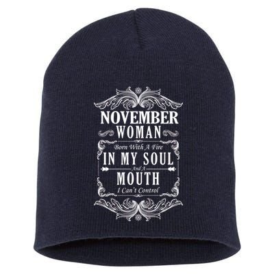 November Woman Funny Birthday Short Acrylic Beanie