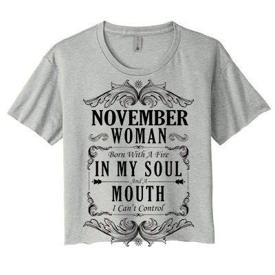 November Woman Funny Birthday Women's Crop Top Tee