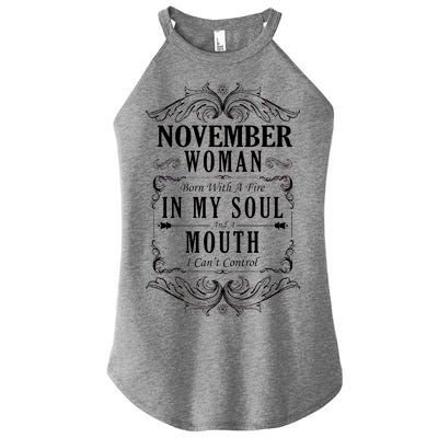 November Woman Funny Birthday Women's Perfect Tri Rocker Tank