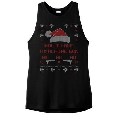 Now I Have A Machine Gun Ho HJo Ho X-Mas Ladies PosiCharge Tri-Blend Wicking Tank