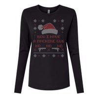 Now I Have A Machine Gun Ho HJo Ho X-Mas Womens Cotton Relaxed Long Sleeve T-Shirt