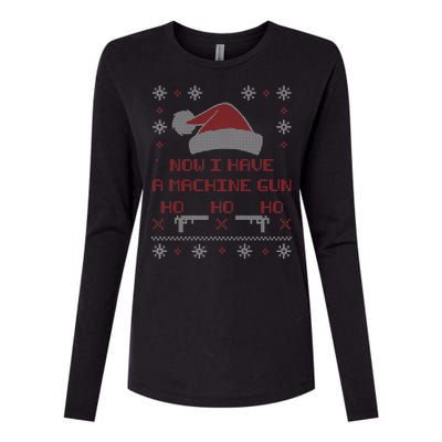 Now I Have A Machine Gun Ho HJo Ho X-Mas Womens Cotton Relaxed Long Sleeve T-Shirt