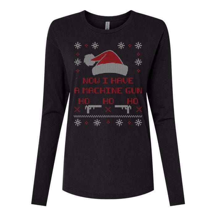 Now I Have A Machine Gun Ho HJo Ho X-Mas Womens Cotton Relaxed Long Sleeve T-Shirt