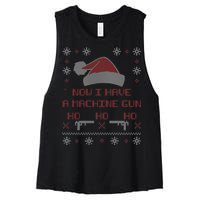 Now I Have A Machine Gun Ho HJo Ho X-Mas Women's Racerback Cropped Tank