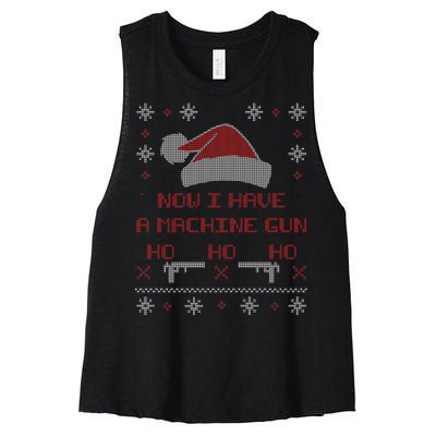 Now I Have A Machine Gun Ho HJo Ho X-Mas Women's Racerback Cropped Tank