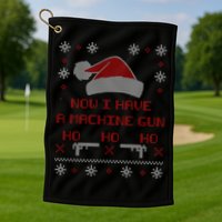 Now I Have A Machine Gun Ho HJo Ho X-Mas Golf Towel