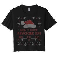 Now I Have A Machine Gun Ho HJo Ho X-Mas Women's Crop Top Tee