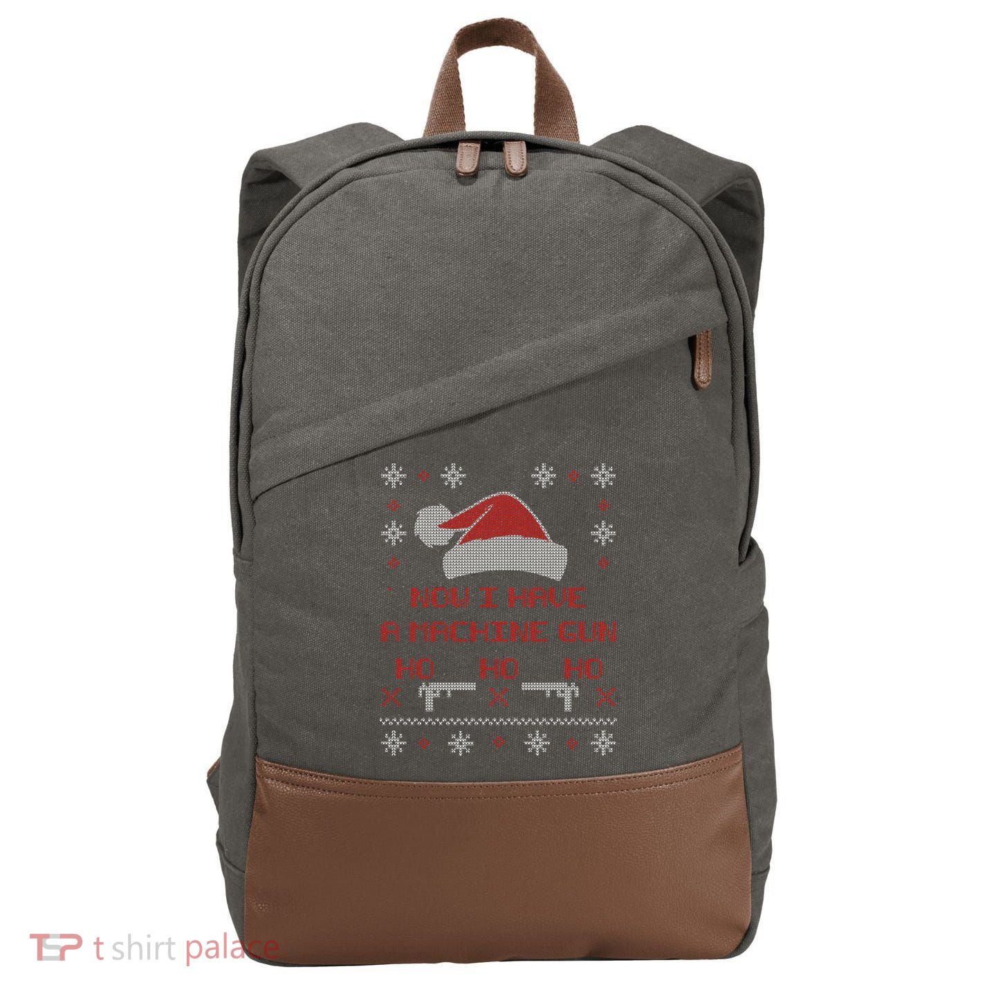 Now I Have A Machine Gun Ho HJo Ho X-Mas Cotton Canvas Backpack