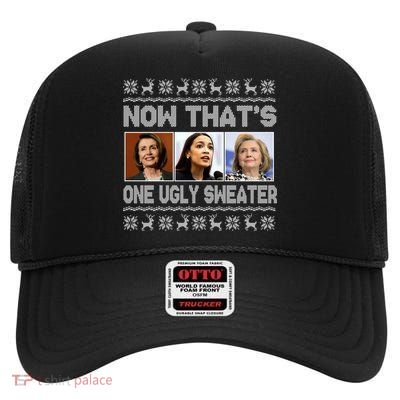 Now That's One Ugly Christmas Sweater High Crown Mesh Back Trucker Hat