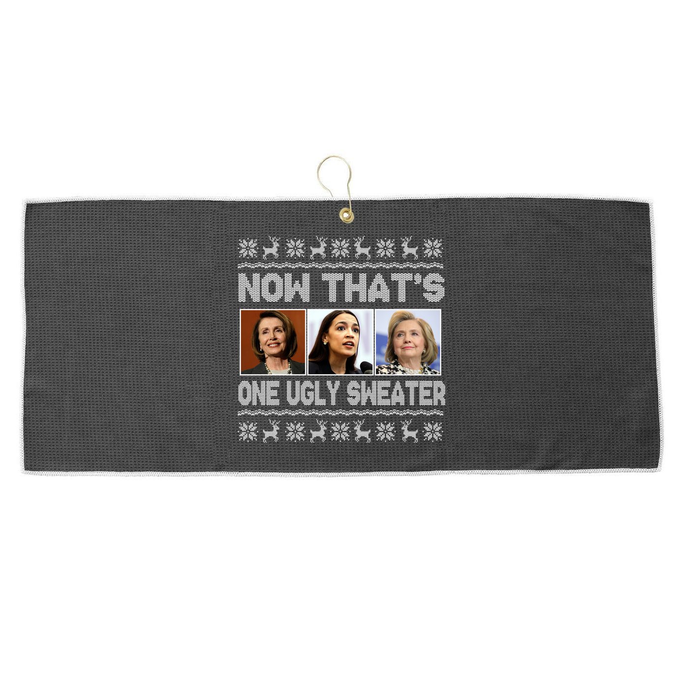 Now That's One Ugly Christmas Sweater Large Microfiber Waffle Golf Towel