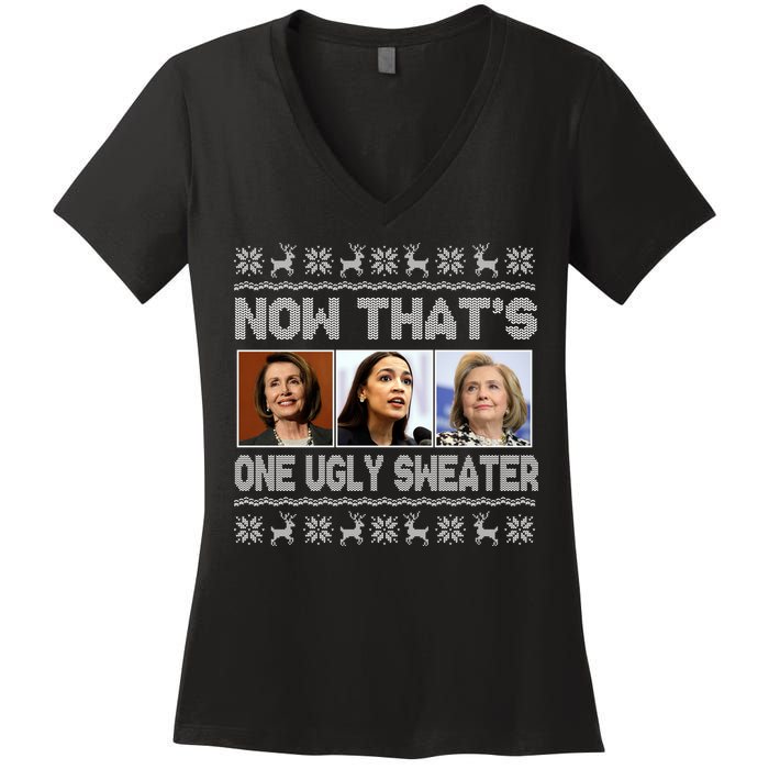 Now That's One Ugly Christmas Sweater Women's V-Neck T-Shirt