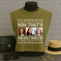 Now That's One Ugly Christmas Sweater Garment-Dyed Women's Muscle Tee