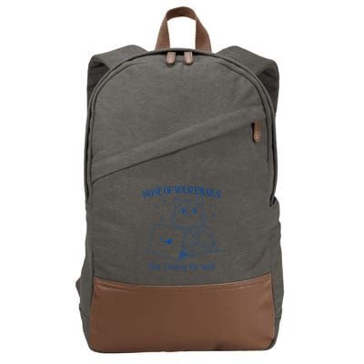 None Of Your Emails Are Finding Me Well Cat .Png Cotton Canvas Backpack