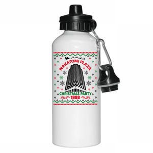 Nakatomi Plaza 1988 Christmas Party Ugly Christmas Sweater Aluminum Water Bottle