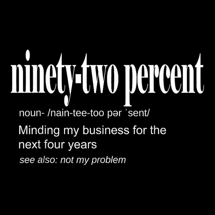 Ninetytwo Percent 92% Minding My Business For The Next Four Years Sustainable Bucket Hat