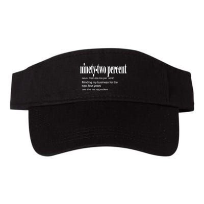 Ninetytwo Percent 92% Minding My Business For The Next Four Years Visor
