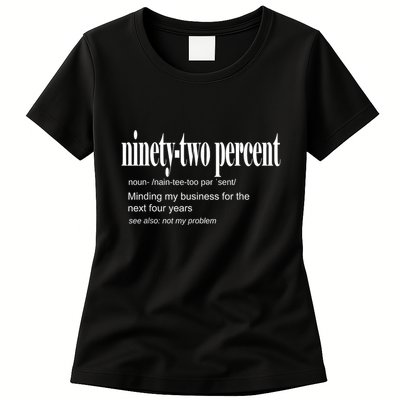Ninetytwo Percent 92% Minding My Business For The Next Four Years Womens T-Shirt