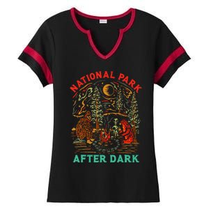 National Park After Dark Funny Ladies Halftime Notch Neck Tee