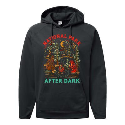 National Park After Dark Funny Performance Fleece Hoodie