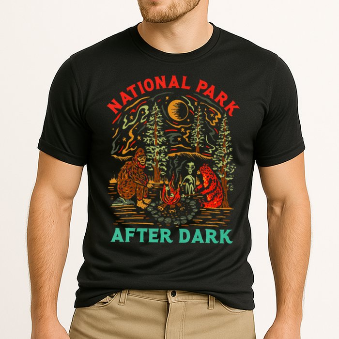 National Park After Dark Funny Cooling Performance Crew T-Shirt