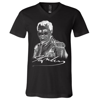 Napoleon Portrait And Signature V-Neck T-Shirt