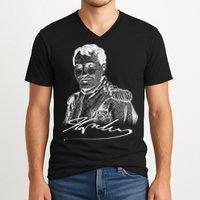 Napoleon Portrait And Signature V-Neck T-Shirt