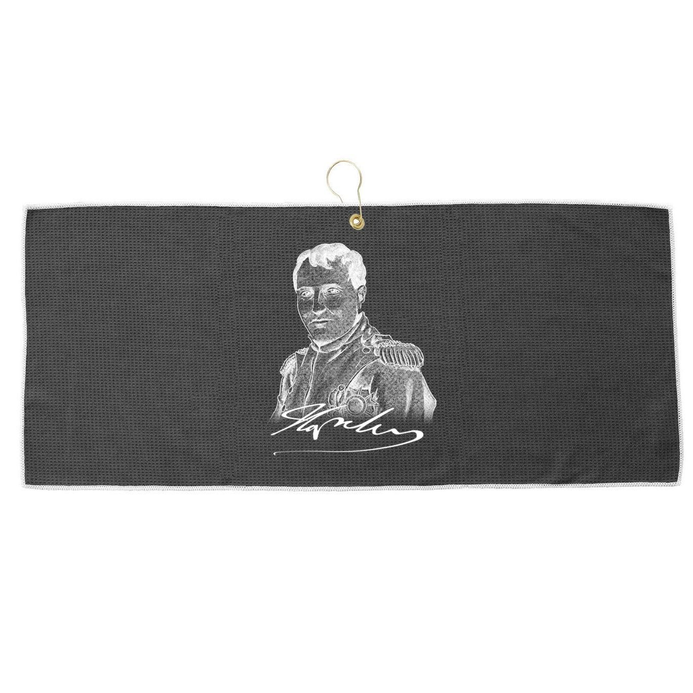 Napoleon Portrait And Signature Large Microfiber Waffle Golf Towel