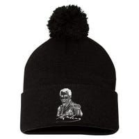 Napoleon Portrait And Signature Pom Pom 12in Knit Beanie