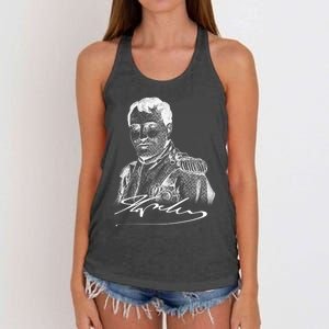 Napoleon Portrait And Signature Women's Knotted Racerback Tank