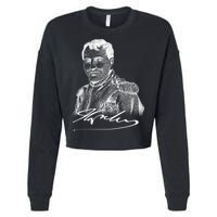 Napoleon Portrait And Signature Cropped Pullover Crew
