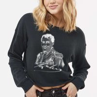 Napoleon Portrait And Signature Cropped Pullover Crew