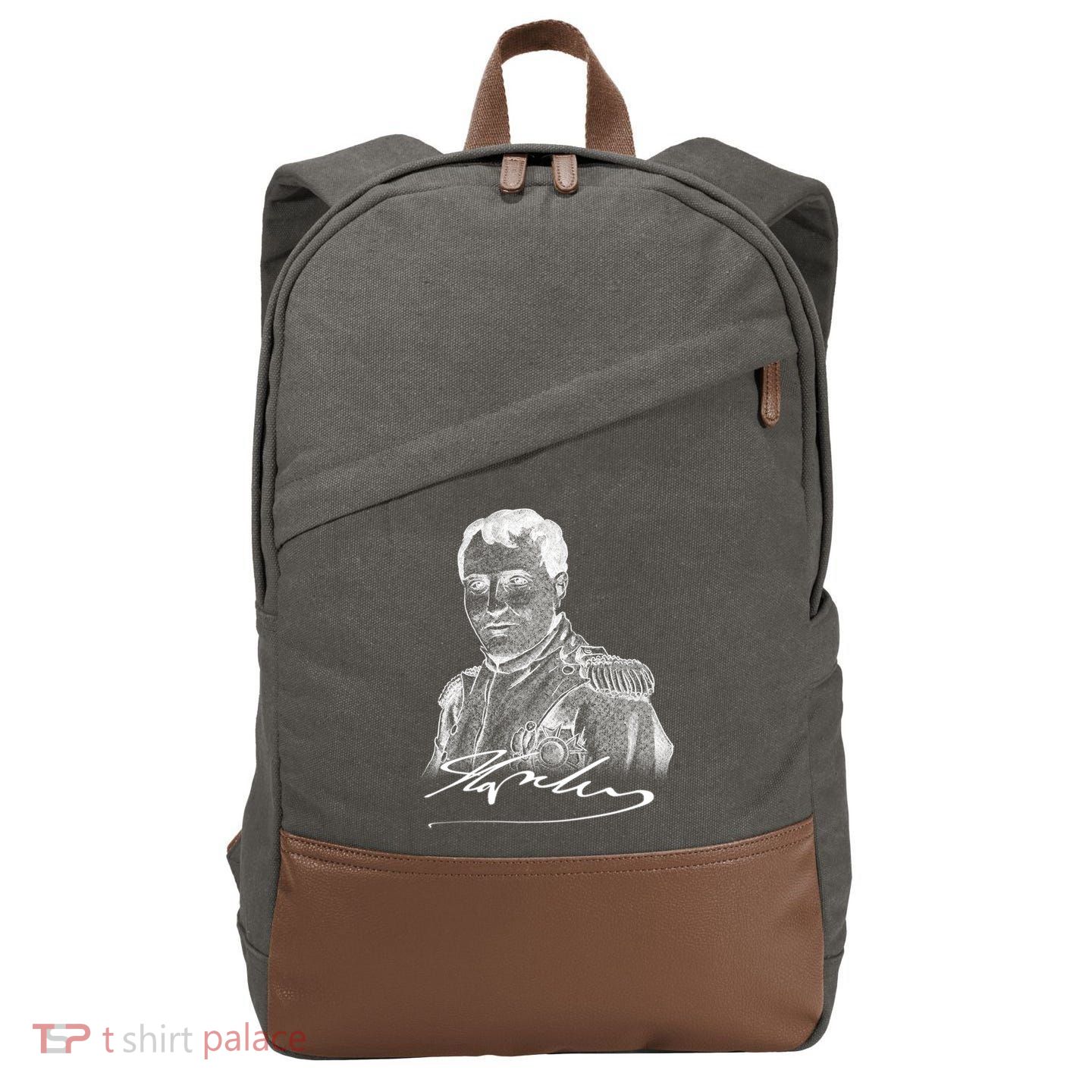 Napoleon Portrait And Signature Cotton Canvas Backpack