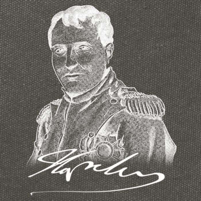 Napoleon Portrait And Signature Cotton Canvas Backpack