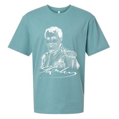 Napoleon Portrait And Signature Sueded Cloud Jersey T-Shirt
