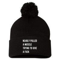 Nearly Pulled A Muscle Trying To Give A F Pom Pom 12in Knit Beanie