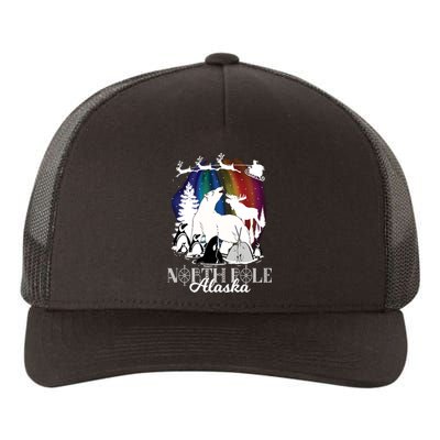 North Pole Alaska Aurora Borealis Christmas Xmas Yupoong Adult 5-Panel Trucker Hat