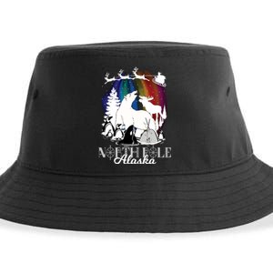 North Pole Alaska Aurora Borealis Christmas Xmas Sustainable Bucket Hat