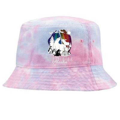 North Pole Alaska Aurora Borealis Christmas Xmas Tie-Dyed Bucket Hat