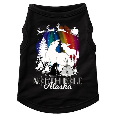 North Pole Alaska Aurora Borealis Christmas Town Souvenir Gift Doggie Tank