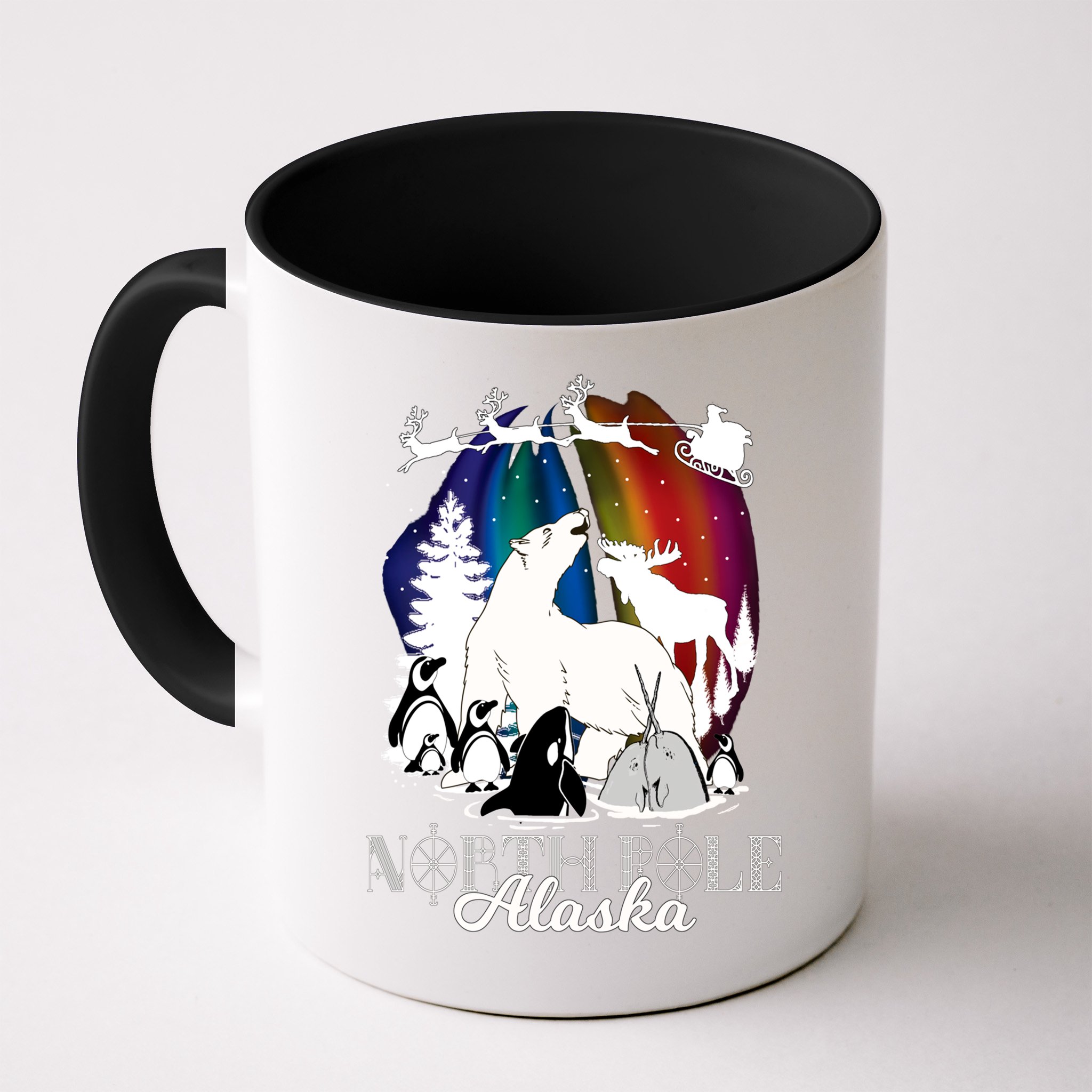 North Pole Alaska Aurora Borealis Christmas Town Souvenir Gift Mug
