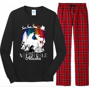 North Pole Alaska Aurora Borealis Christmas Town Souvenir Gift Long Sleeve Pajama Set