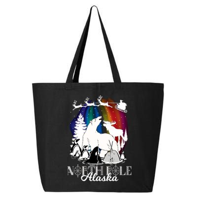 North Pole Alaska Aurora Borealis Christmas Town Souvenir Gift 25L Jumbo Tote
