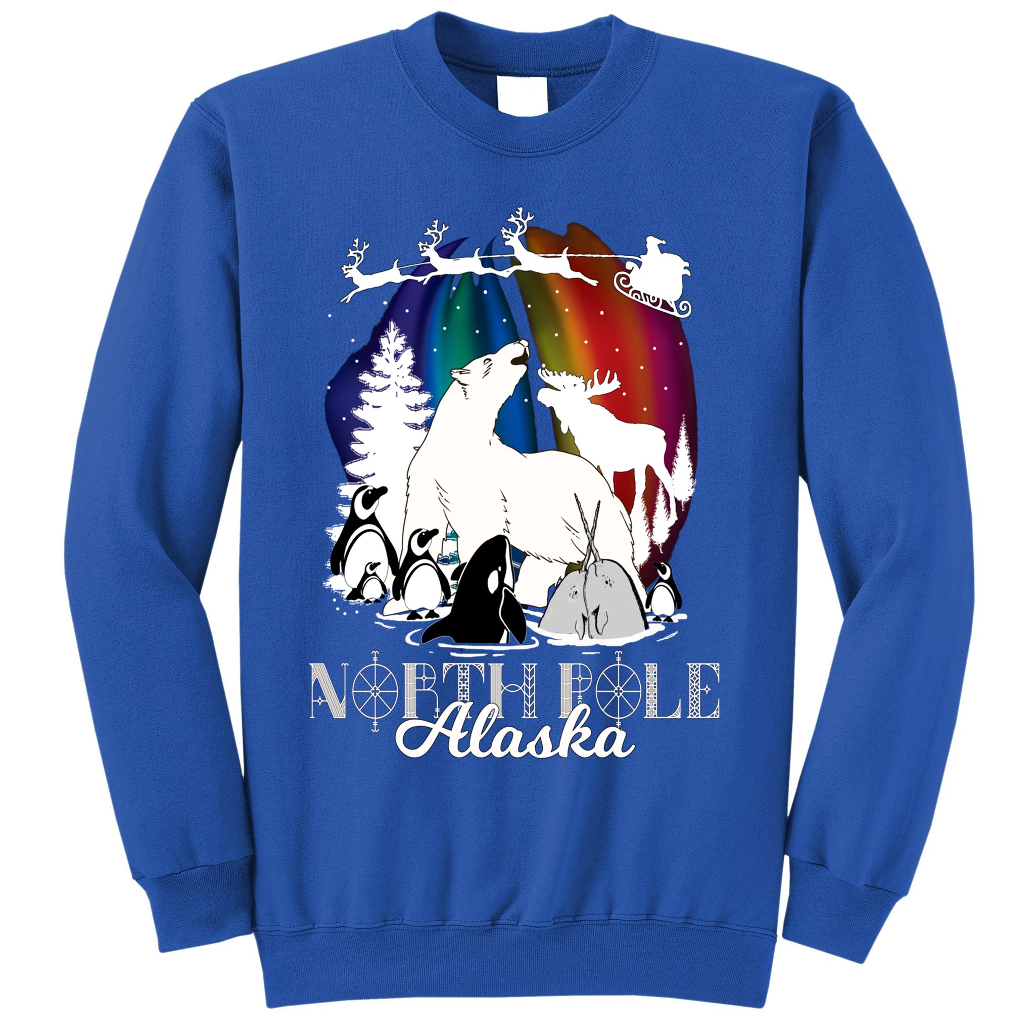 North Pole Alaska Aurora Borealis Christmas Town Souvenir Gift Sweatshirt