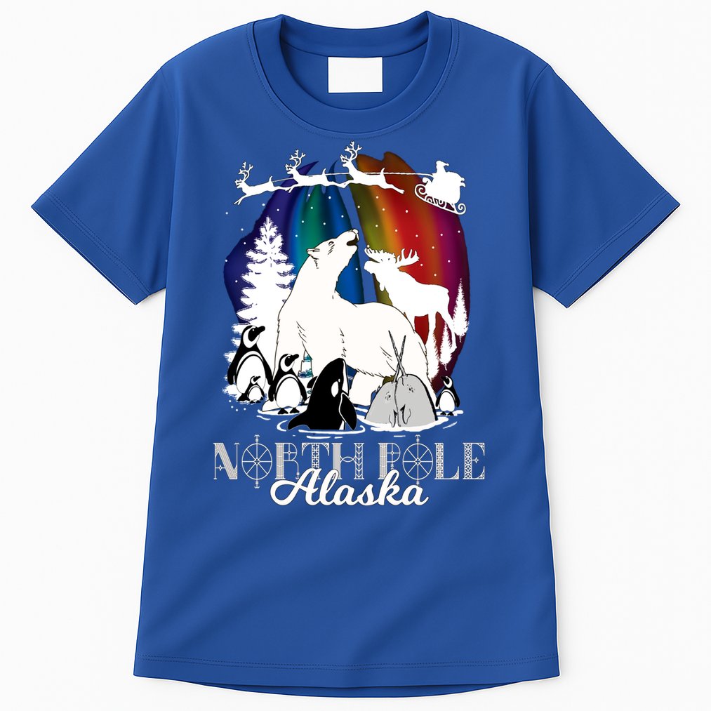 North Pole Alaska Aurora Borealis Christmas Town Souvenir Gift Tall T-Shirt