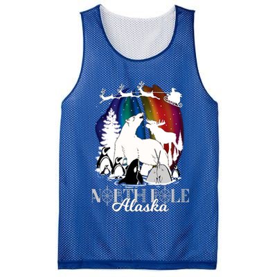 North Pole Alaska Aurora Borealis Christmas Town Souvenir Gift Mesh Reversible Basketball Jersey Tank