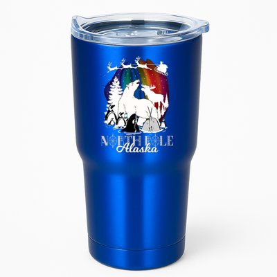 North Pole Alaska Aurora Borealis Christmas Town Souvenir Gift Tumbler
