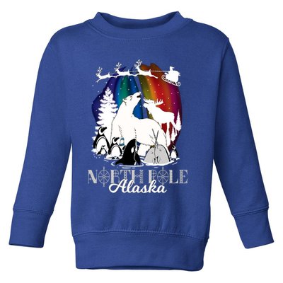 North Pole Alaska Aurora Borealis Christmas Town Souvenir Gift Toddler Sweatshirt