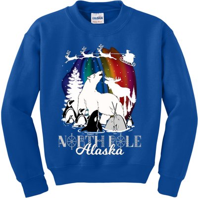 North Pole Alaska Aurora Borealis Christmas Town Souvenir Gift Kids Sweatshirt